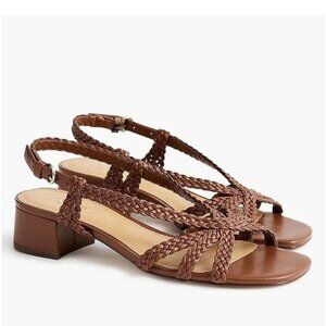 J. Crew Factory Braided Strappy Heels in Chocolate Brown Size 8